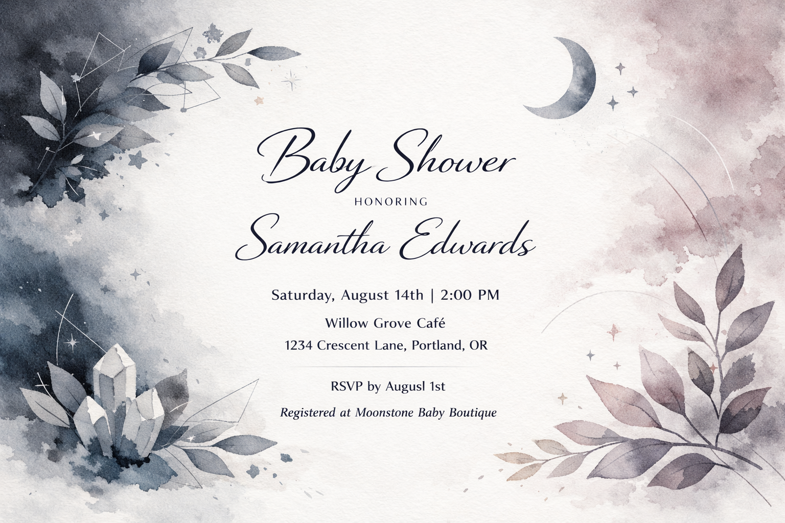 Celestial Baby Shower Invitations Bundle - 5 Designs (blank/diy)
