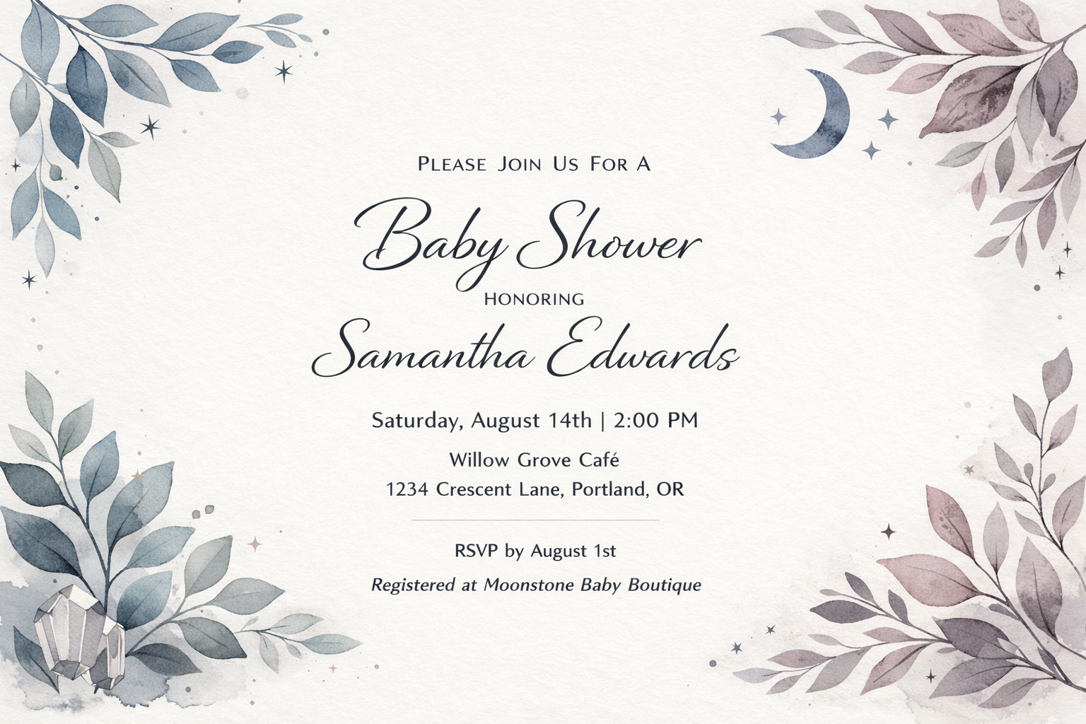 Celestial Baby Shower Invitations Bundle - 5 Designs (blank/diy)