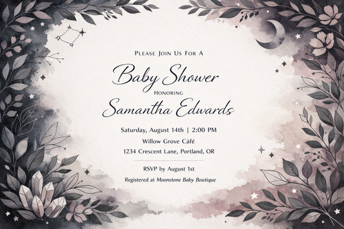 Celestial Baby Shower Invitations Bundle - 5 Designs (blank/diy)